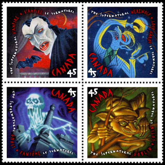 Happy Halloween.
Serie Super Natural - Canadá 1997
#halloween #stamps #design #art