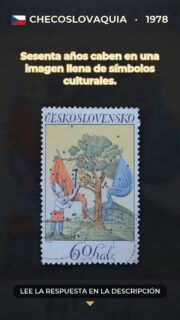 Sesenta años caben en una imagen llena de símbolos culturales.

Checoslovaquia conmemoró en 1978 seis décadas de trayectoria compartida, una referencia que la estampilla resume con el número «60 let», es decir, «60 años». La fecha remite a 1918 y a la formación del Estado checoslovaco tras la Primera Guerra Mundial.

Más allá de la efeméride, la emisión evoca la convivencia de tradiciones checas y eslovacas, expresadas aquí mediante un lenguaje cercano al cuento popular y a la imaginación infantil. El árbol, los personajes y los estandartes convierten una fecha histórica en una escena de crecimiento, continuidad y memoria cultural.

Las emisiones conmemorativas también sirven para explicar cómo una sociedad construye sus símbolos comunes. Al observar esta pieza, vale la pena imaginar qué historias nacionales pueden esconderse detrás de un número aparentemente sencillo: sesenta años convertidos en una pequeña escena cotidiana.

#Filatelia #Checoslovaquia #HistoriaPostal #CulturaCheca #CulturaEslovaca #SellosConmemorativos #PostalHistory #StampCollecting