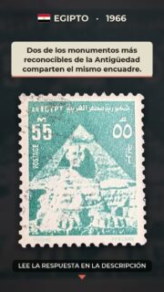 Dos de los monumentos más reconocibles de la Antigüedad comparten el mismo encuadre.

La Gran Pirámide y la Esfinge de Guiza representan el legado del antiguo Egipto y constituyen uno de los conjuntos arqueológicos más importantes del mundo. Construidas hace más de cuatro milenios, continúan siendo símbolo del ingenio, la arquitectura monumental y la permanencia de una de las civilizaciones más influyentes de la historia.

Esta estampilla de Egipto, con valor de 55 milliemes, forma parte de una serie definitiva dedicada a los monumentos nacionales. Su diseño convierte un paisaje universalmente reconocido en un pequeño documento histórico que circuló por correo, llevando la imagen del patrimonio egipcio a todo el mundo.

Más allá de su función postal, la pieza demuestra cómo la filatelia ha servido para difundir la identidad cultural de los países, preservando en papel algunos de los monumentos más emblemáticos de la humanidad.

#Filatelia #Egipto #TPiramides #HistoriaPostal #PatrimonioCultural