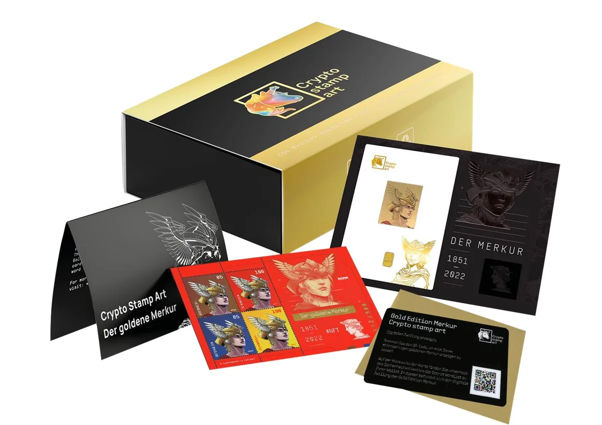Caja Mystery Boxxx con bloque de sellos y tarjeta física