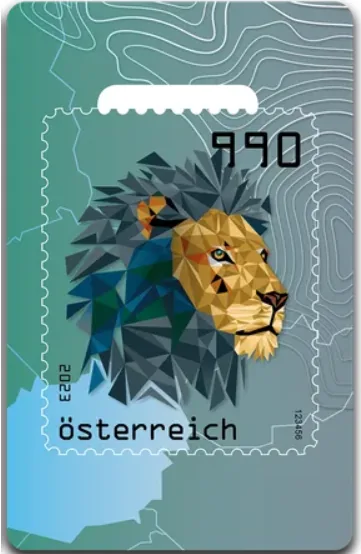 Criptosello del león emitido por Austria